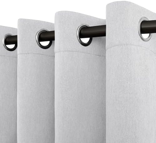 Easy-Going Linen Look Blackout Curtain 63 Inch Length Grommet Window