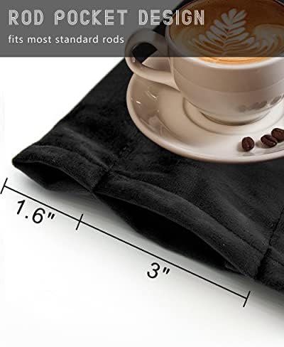 SMILETIME Black Velvet Curtains with Rod Pocket 2 Panels, 52 x 120 in