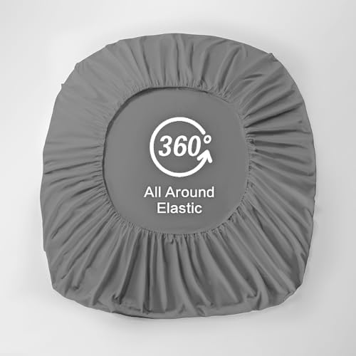 Dark Grey Fitted Sheet, King Size,Deep Pocket 18 inch