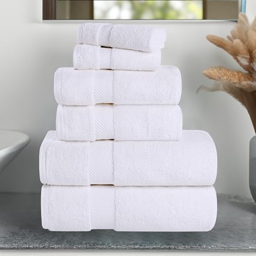 SUPERIOR Zero Twist 100% Cotton Bathroom Towels, Super Soft, Fluffy