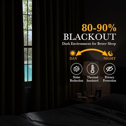 PONY DANCE Extra Long Blackout Curtains 120 inches Long for Bedroom