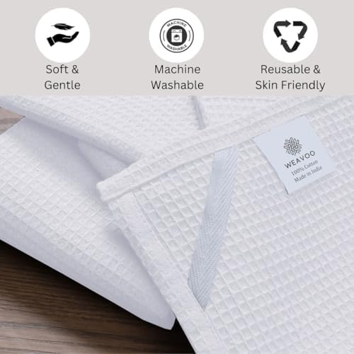 100% Cotton Waffle Kitchen Dish Towels 16x26 inch Set of 6 - Highly