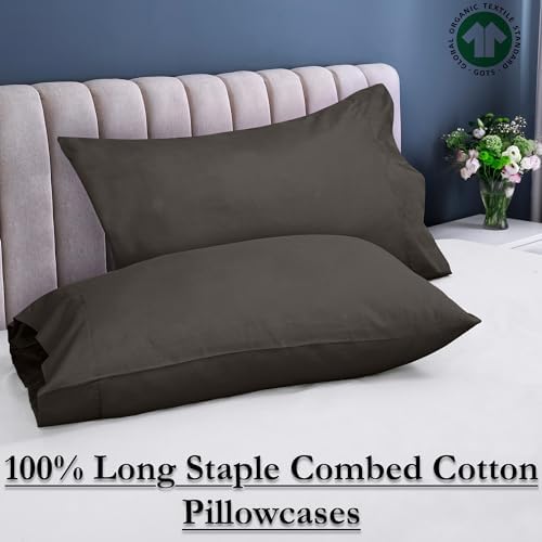 ROYALE LINENS 300 Thread Count 100% Cotton Pillow Cases Queen Size Set