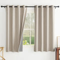 PONY DANCE Black Out Curtains 63 inch Long, Natural Linen, 52" W x 63"