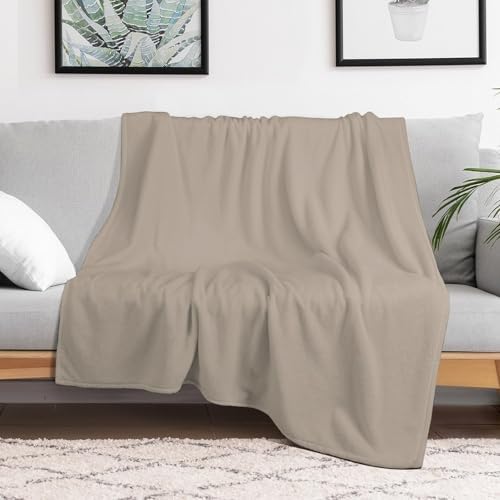 Soft Plush Throw Blankets, Taupe Brown Tan Solid Trend Color Blankets