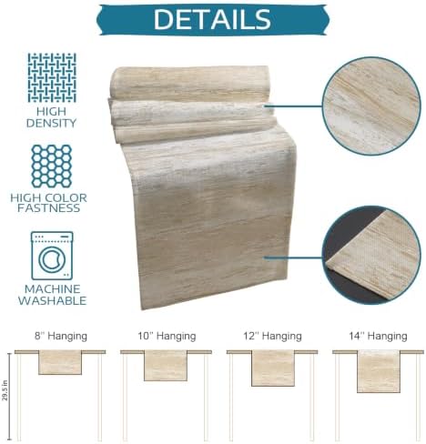 Abstract Ombre Table Runner and Placemats Set of 6 Boho Beige Gradient