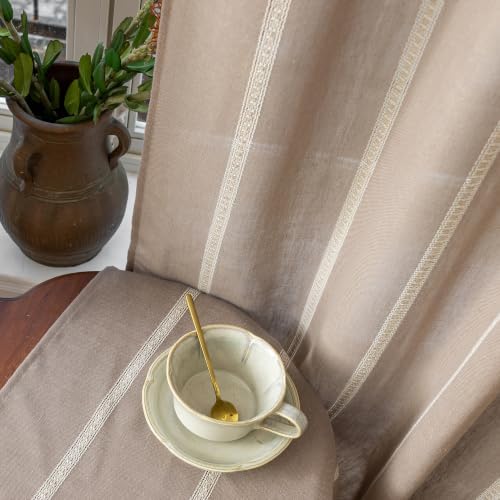 Taupe Light Filtering Curtains 96 Inch Long for Dining Room Bedroom