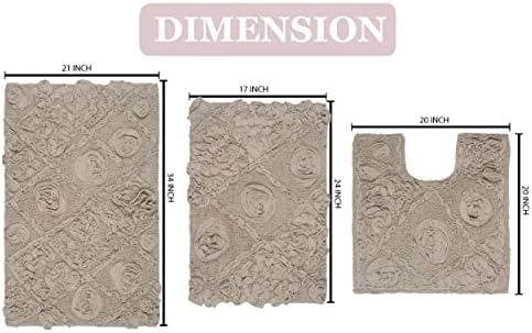 Home Weavers Modesto Bath Rug 100% Cotton Bathroom Rugs Set, Washable