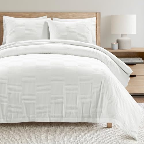 Lush Decor Sorano Chambray Textured Jacquard Cotton Duvet Cover