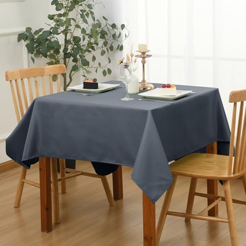 DWCN Square Textured Tablecloth, 70 x 70 Inch, Dark Grey
