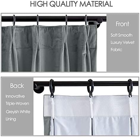 cololeaf Extra Wide Soft Velvet Curtain Panels 120" W x 84" L Velvet