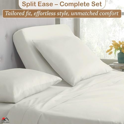 ARlinen Flex Head Split King Sheet Set, 4-Piece, 100% Egyptian Cotton