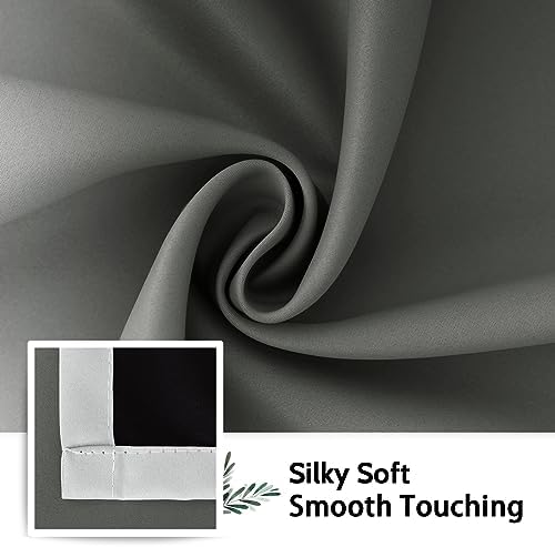 SimpleHome 100% Blackout Ombre Bedroom Curtains Grey and Greyish