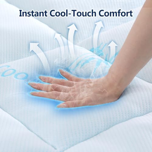 DOWNCOOL 100% Waterproof Queen Mattress Topper, Viscose Derived from