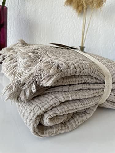 Muslin Blanket 100% Cotton, 4 Layers Bedspread, Soft Turkish Cotton