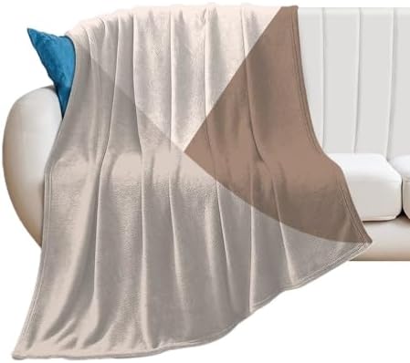 Plush Throw Blanket, Taupe Beige Cream Throws for Couch Sofa Bed Warm