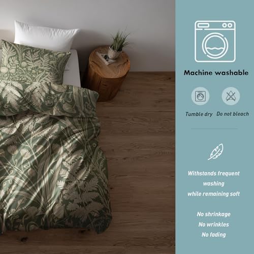 Fern Botanical Duvet Cover King Size, Soft Microfiber