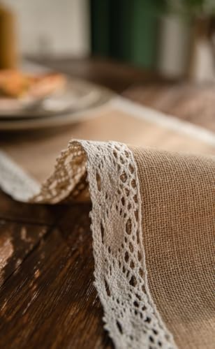 Table Runner 108 Inches Long, Cotton Linen Decorative Table Runners