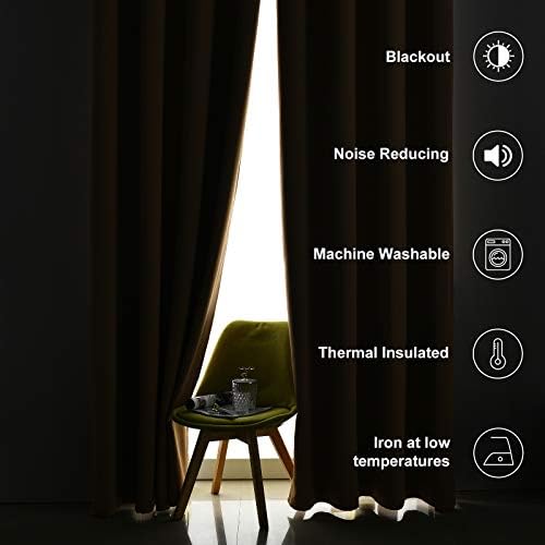Blackout Curtains for Bedroom 2 Panels 108 W x 84 L Inches Beige