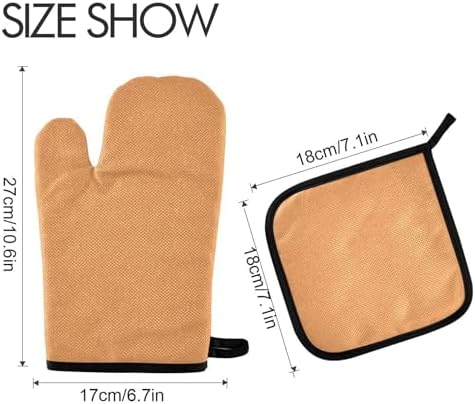 Oven Mitts and Potholders Sandy Brown Heat Resistant Kitchen Gloves