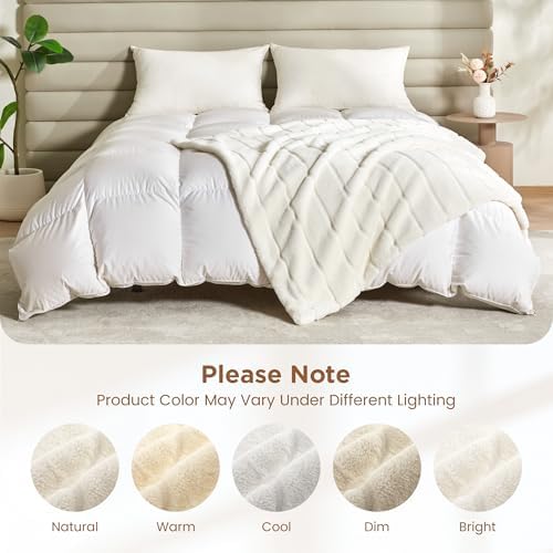 Sophia & William, Faux Fur Throw Blanket, 60 x 80 Faux Fur, Cream