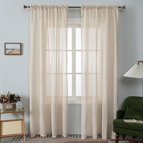 Daesar Living Room Curtains 2 Panel Sets 108 Inch Length, Rod Pocket