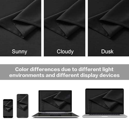DUALIFE Blackout Curtains 96 Inch Long 2 Panels Burg, 52W x 96L, Black