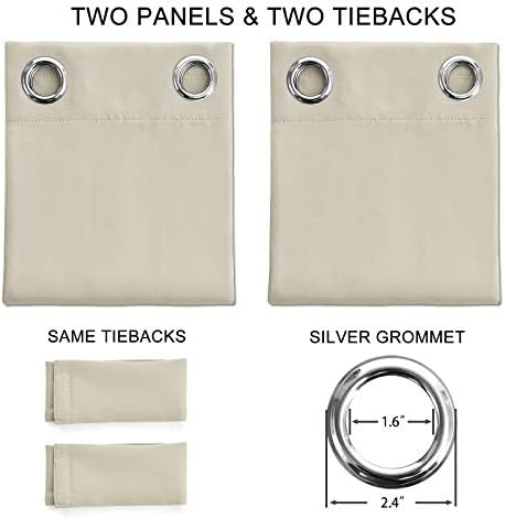 Blackout Curtains for Bedroom 2 Panels 108 W x 84 L Inches Beige