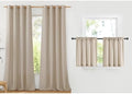 NICETOWN 2 Panles 55" x 96" Grommet Linen Curtains with 2 Panels 42" x