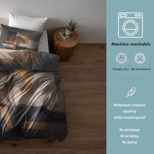 Tree of Life Bedding Full Size Duvet Cover Set 3 Piece, Boho Abstract