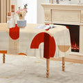 Geometric Print Oval Tablecloth, Waterproof Vinyl Table Cover