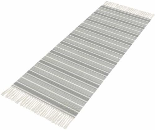 Grey Stripe Hallway Runner Rug 2'x5', Modern Minimalist Geometric