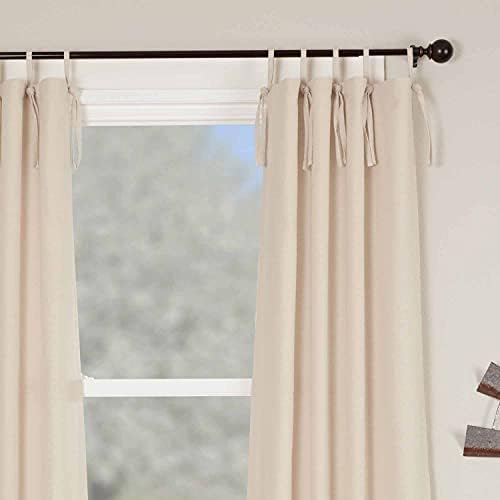 Piper Classics Market Place Natural Tie Top Panel Curtains, Set of 2