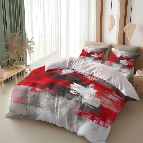 Modern Abstract Lines Duvet Cover Set Queen (90 x 90 in) Ultra Soft