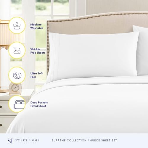 Split King Sheets - Breathable Luxury Sheets with Full Elastic &