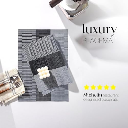 LEXMORE Placemats Vinyl/Plastic Woven Place Mats for Kitchen Table