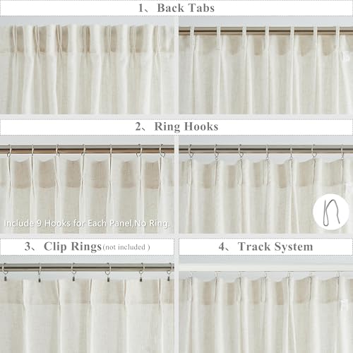 WEST LAKE Bailey Linen Pinch Pleat Light Filtering Curtains 84 Inches