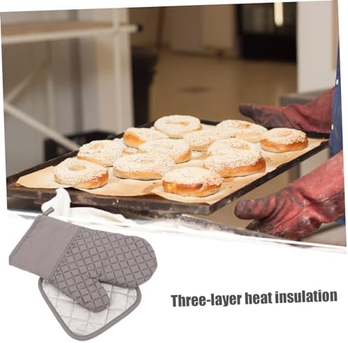 1set Oven Mitts and Pot Holder Oven Gloves Lining for Safe Gripping