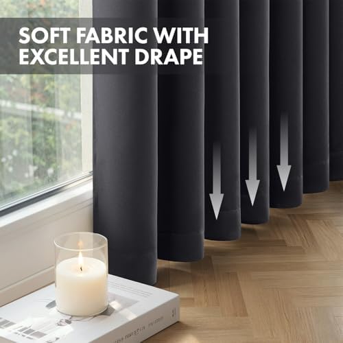 MIULEE Grey Pinch Pleat Blackout Curtains 40x84 Inch Length 2 Panels