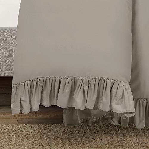 Lush Decor Reyna Ruffle Cotton Duvet Cover Set 3 Piece Set Full