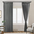 Frelement Blackout Curtains Pinch Pleated Drapery Panel Solid Color