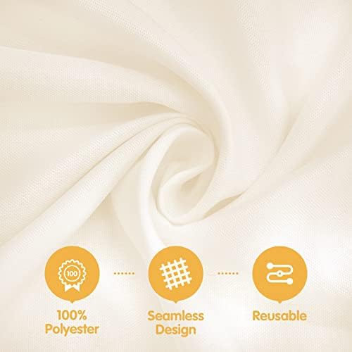 BRILLMAX 8 Pack Ivory Round Tablecloths 90 Inch for 60" Tables