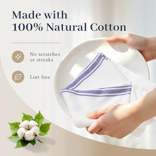 Homaxy Kitchen Towels and Dishcloths Set, 12 x 12 and 13 x 28 Inches