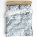 Duvet Cover Set Queen, Abstract Gray Water Ripple Stripe 3 Piece