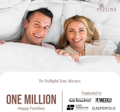 Pizuna Pure 100% Cotton Pillow Shams King Size Set of 2 White