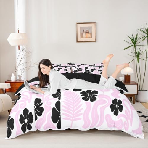 Castle Fairy Modern Pink Duvet Cover King Size for Man Girl Adult Room