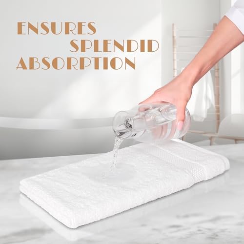Wealuxe White Hand Towels 16x27 Inch - 6 Pack, Soft 100% Ring-Spun