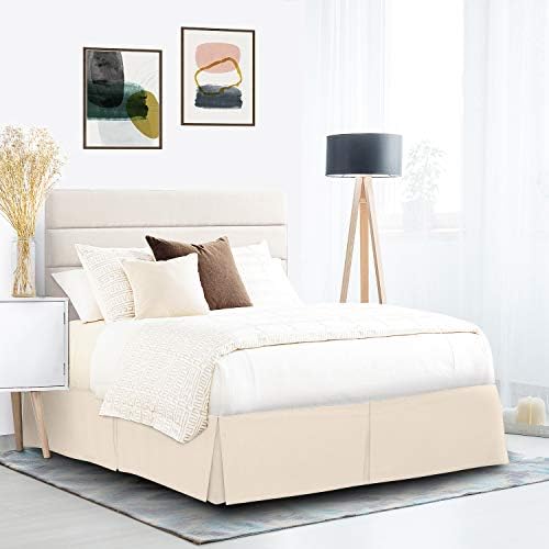 Bed Skirt 6" Drop Split Corner Tailored (King Size Ivory Solid)