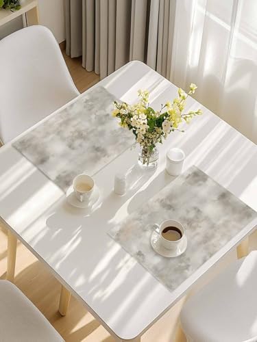 Vintage Beige Placemats for Dining Table Set of 4, Modern Abstract Art