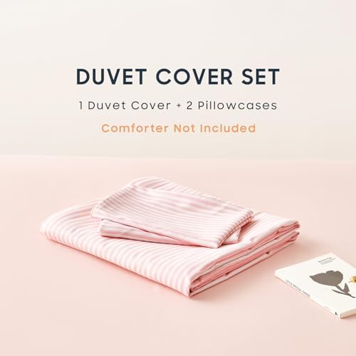 Wake In Cloud - Striped Cotton Duvet Cover Set, Ticking Stripe